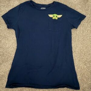Navy blue Star Wars Baby Yoda pocket tee